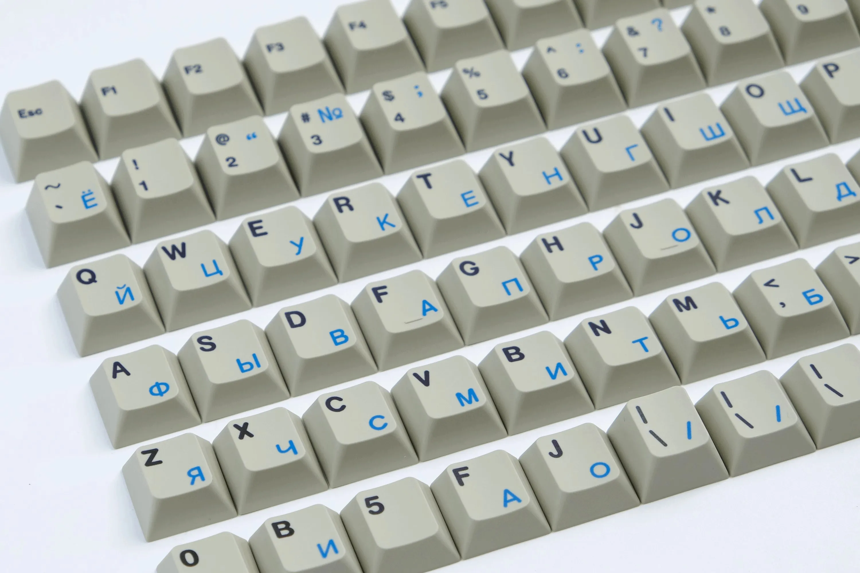 1 Set Letters Area Keycaps Red Blue Grey Russian Mandarin Symbols Key Caps PBT Dye Subbed Cherry Profile Keycap Supplement Kit