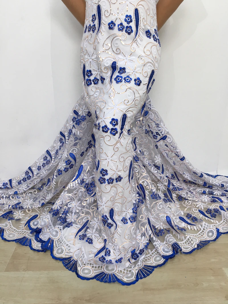 Tessuto di pizzo netto francese nigeriano 2025 di alta qualità 5 metri paillettes africane tulle di seta di latte pizzo per le donne abito da ballo di nozze