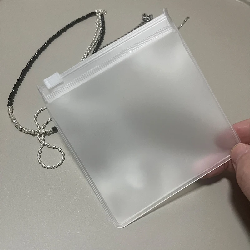 50 Uds. Bolsas ziplock esmeriladas pequeñas bolsas transparentes para joyería collar pulsera pendiente organizador de almacenamiento embalaje de regalo al por mayor