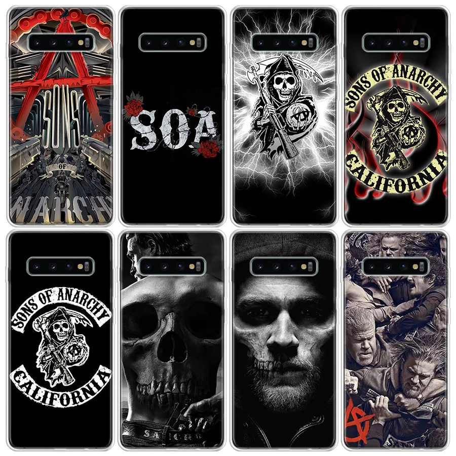 Fashion Sons of Anarchy Phone Case For Galaxy Samsung S22 Plus S21 S24 Ultra Clear S20 S23 FE S10 S10E S9 S8 Cover Pattern Capa