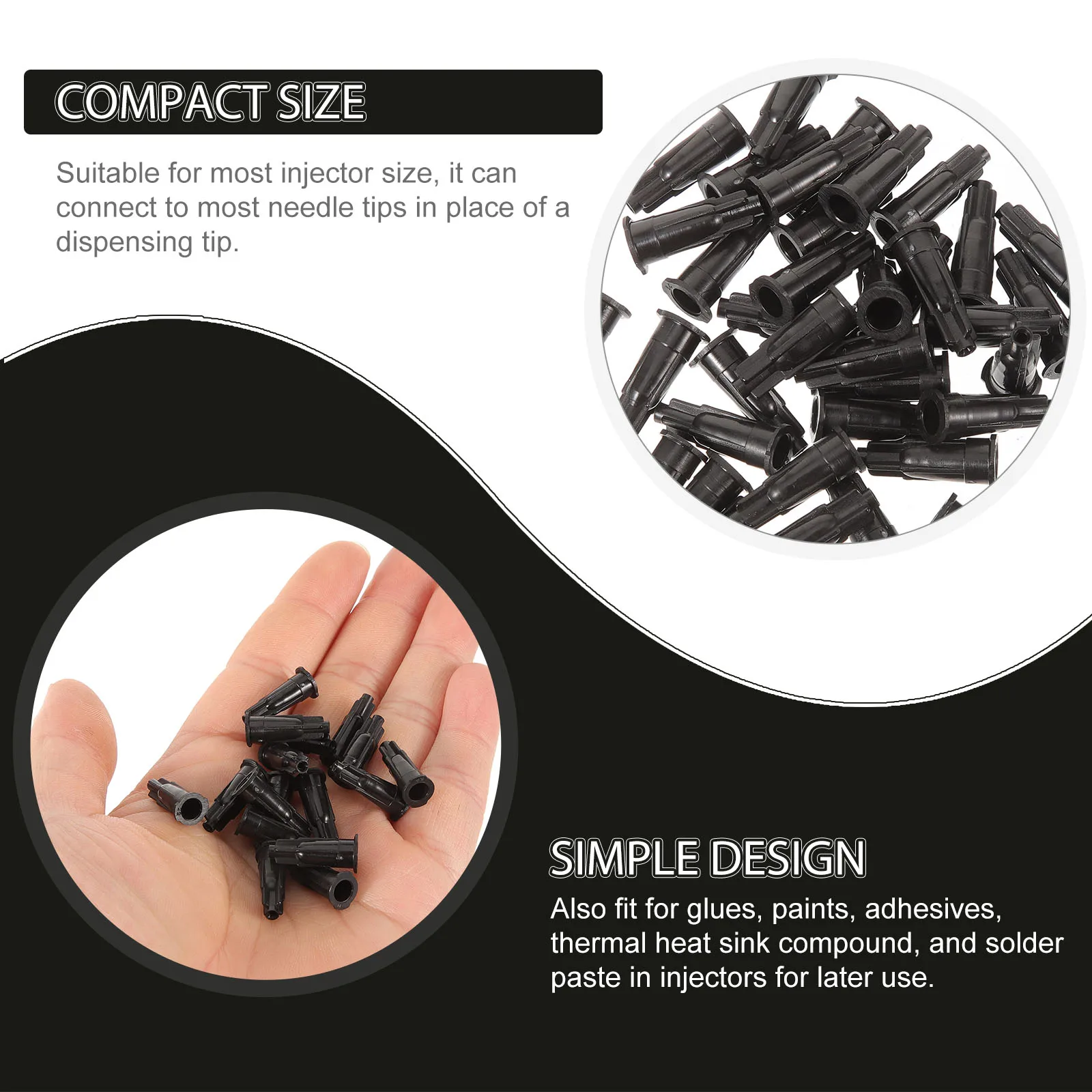 

250pcs Injector Tip Reusable Plastic Needle Sealing Caps Leak-Proof Dispensing Covers For Glues Adhesives Solder Paste Universal