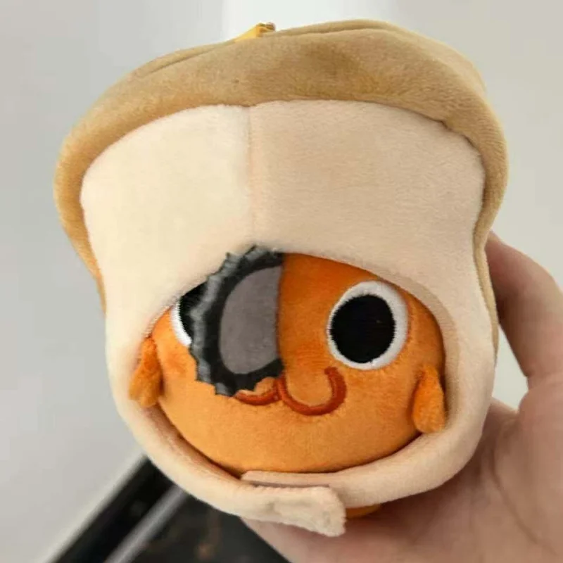 Chainsaw Man Pochita Toastbrot-förmiger Plüsch-Schlüsselanhänger, weicher Stoff-Taschenanhänger, Anime-Sammlerstück, Dekoration für Cartoon-Fans