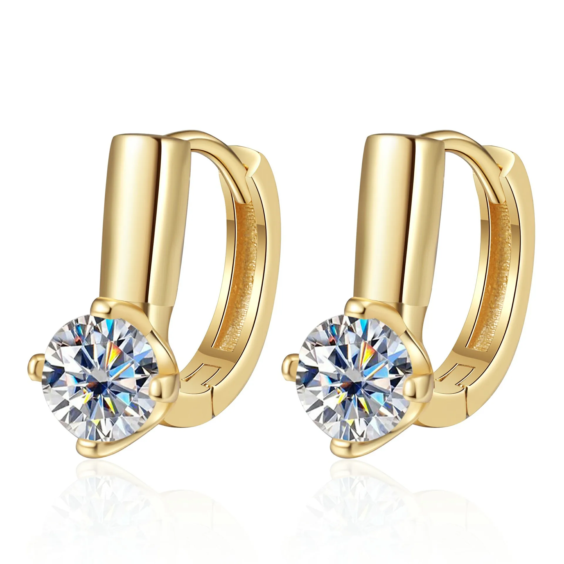 

Fashionable and Versatile Classic Four-Claw Moissanite Earrings and Ear Buckles Cross-Border Hot-Selling High-End Silver Earrings