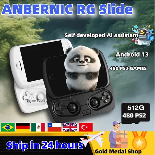 ANBERNIC RG Slide Consolas de videojuegos portátiles consolas de videojuegos 4,7 ''120Hz pantalla táctil salida DP procesador Unisoc sistema operativo Android PSP PS2