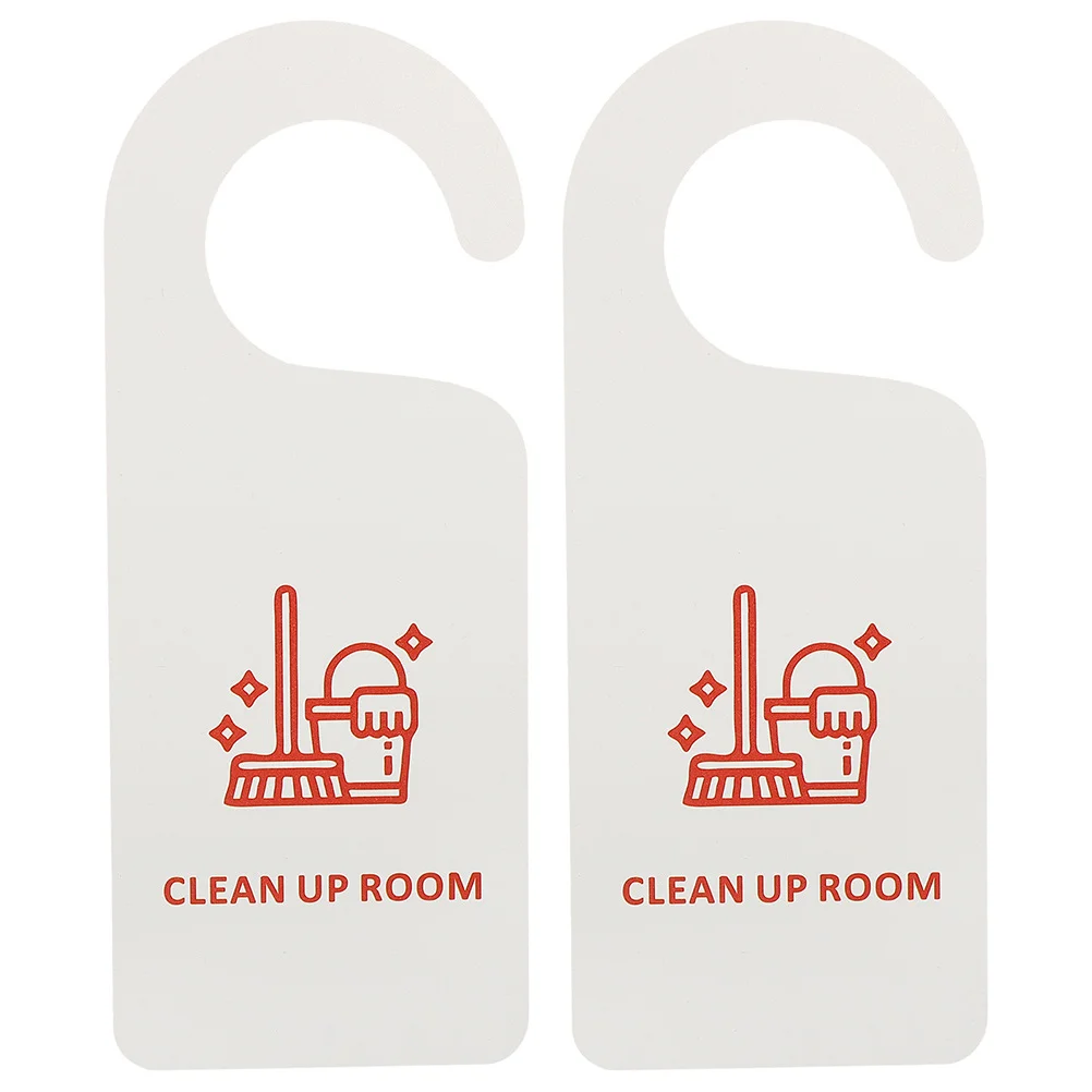 2 Pcs Do Not Disturb Listing Hotel Door Stopper Hanger Sign Double Side Pvc Hanging Tags for Office Knobs