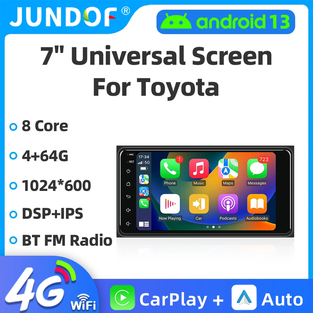 Autoradio android carplay 7 inch 2 din car radio player For Toyota Universal Toyota VIOS CROWN CAMRY HIACE PREVIA COROLLA RAV4