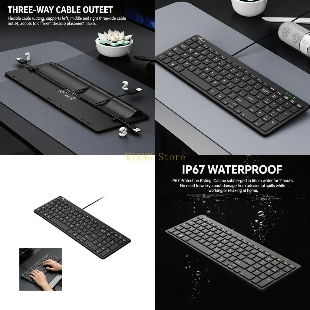 Silents Keyboard 100Keys USB Cord IP67 Waterproof For Lab And Office Environments Best Sale