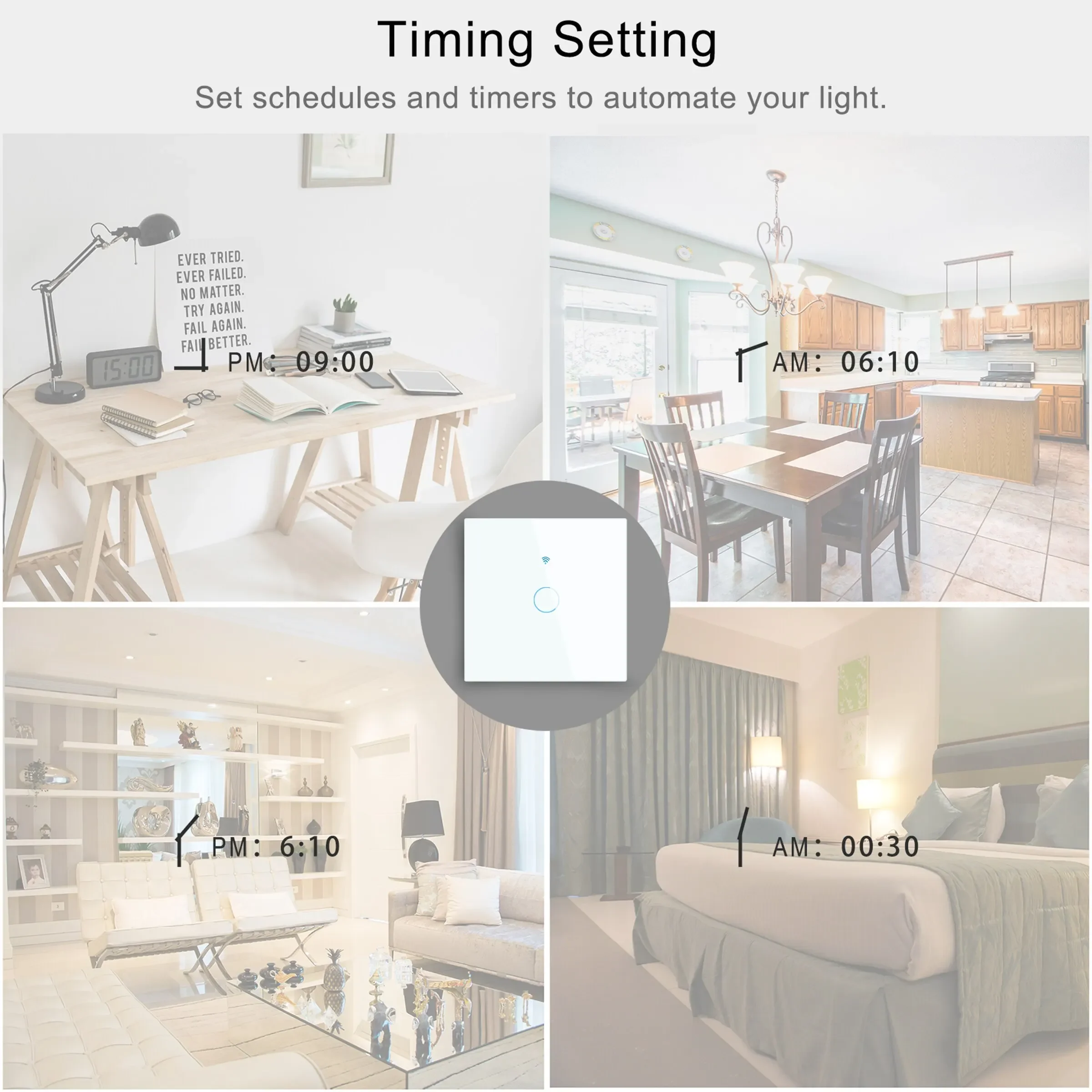 Tuya US/EU WiFi interruptor de pared inteligente RF 433MHz Bluetooth 1/2/3/4 Gang Sensor táctil interruptores de luz LED hogar inteligente Alexa Google Home
