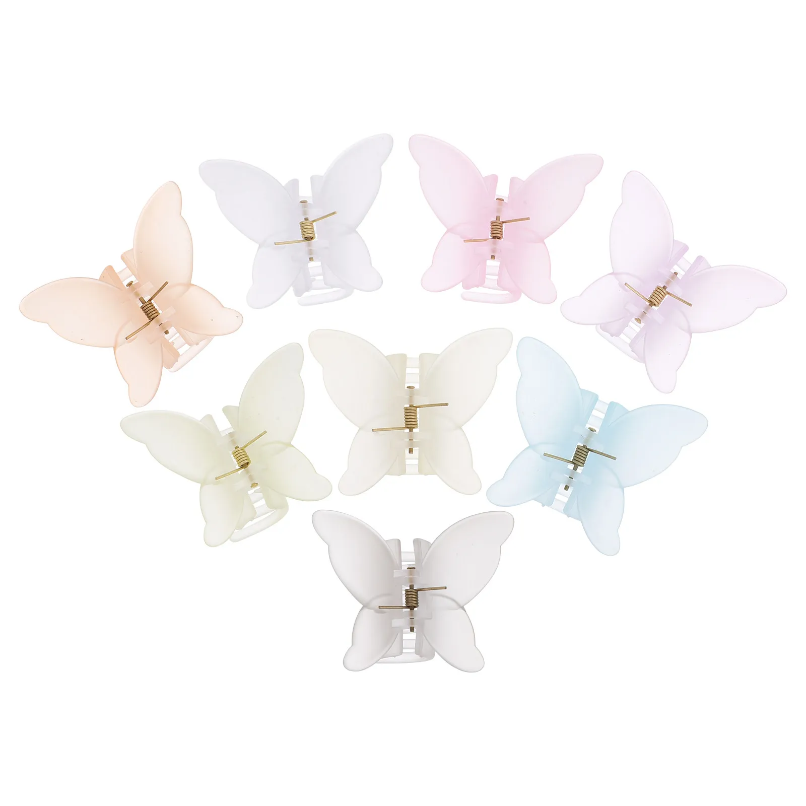 

Набор из 8 заколок для волос в форме бабочки, матовые, большие, декоративные, для женщин, элегантные, для повседневных и торжественных причесок