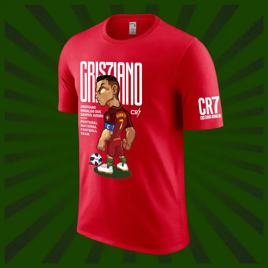 2026 Portuguese Team Cristiano Ronaldo Short-sleeved Men's Summer Pure Cotton T-shirt. Comfortable, Breathable, of High Quality view 3