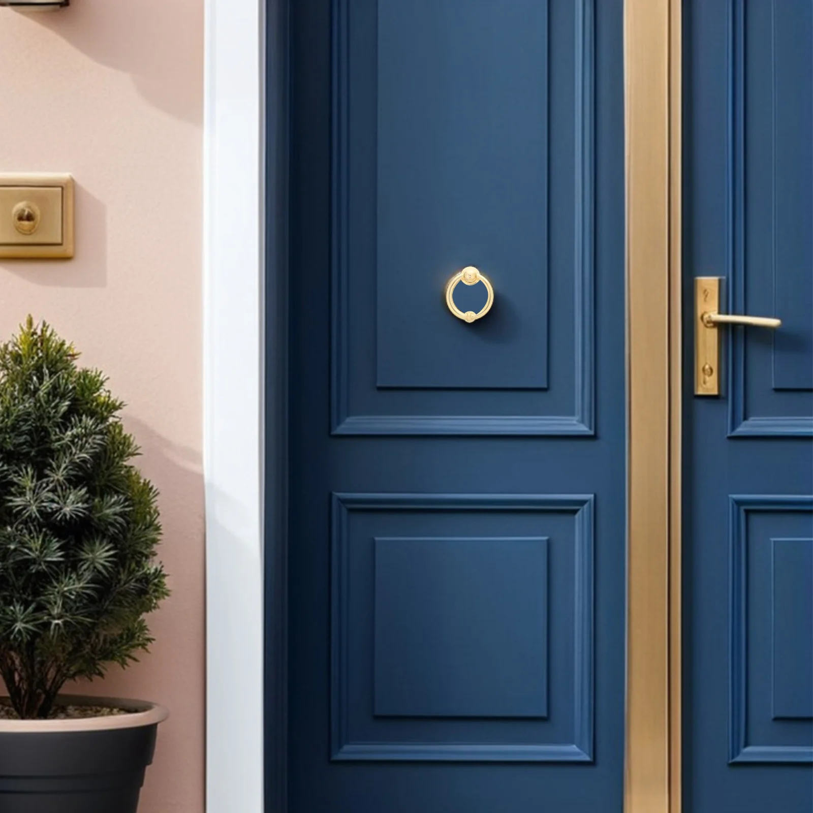 مطرقة باب أنيقة من سبائك الزنك بتصميم معاصر وصوت عالٍ شفاف وسهل التركيب ومدخل أمان المكتب المنزلي