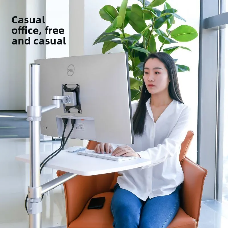 Computer desk household bedroom mobile standing office, notebook rack lifting bracket