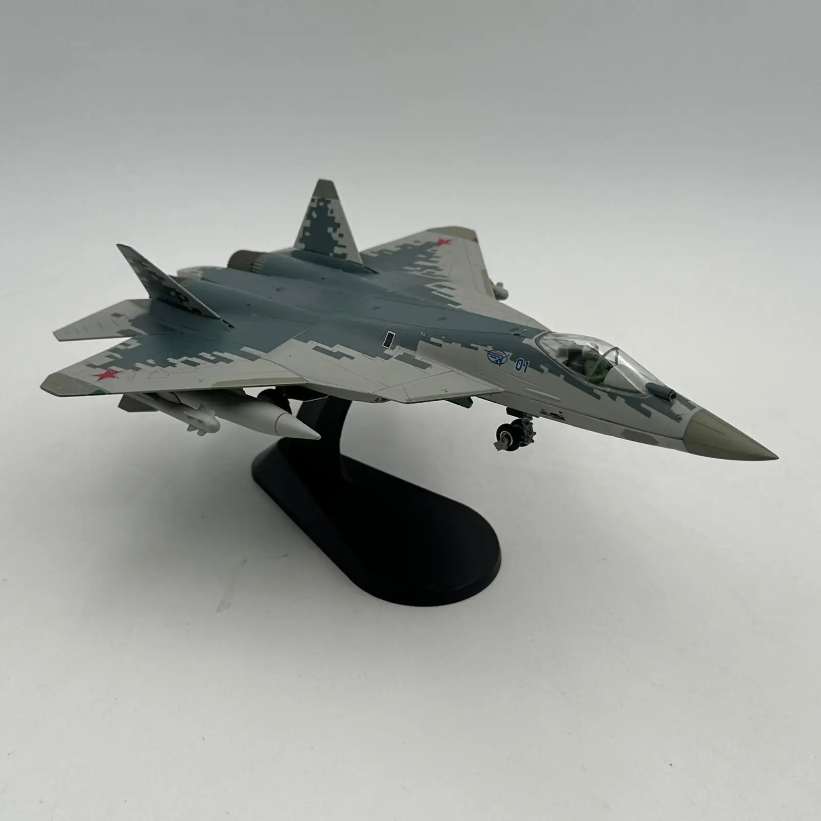 1/72 Russian Aerospace Forces Su-57 Alloy Fighter Model Lighting Forecast Metal Airplane Model for Collection Gift Boy Gift