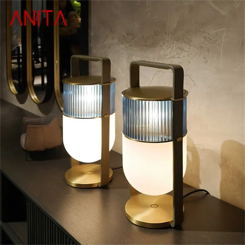 

ANITA Postmodern Table Lamp Luxury Nordic Glass Desk Light LED For Home Living Room Bedroom Bedside Decor