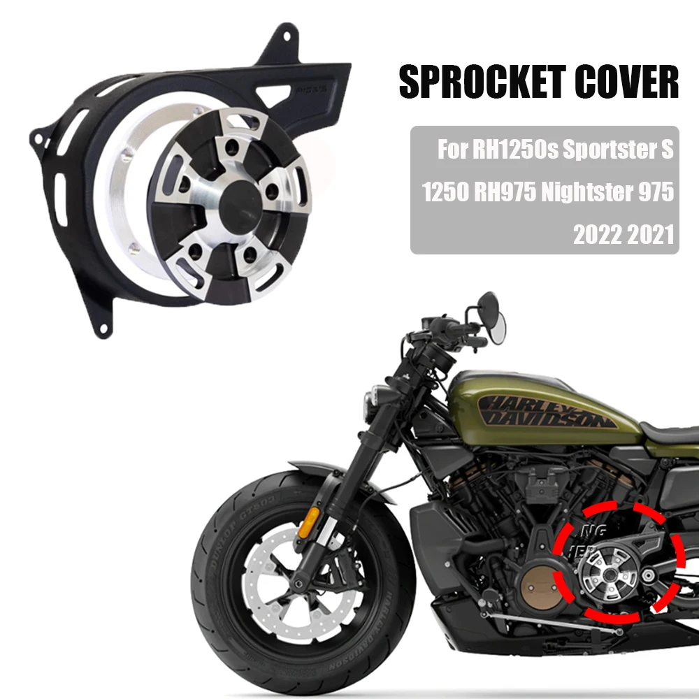 

2022 NEW Motorcycle Sprocket Cover Pulley Cover Front For RH1250s Sportster S 1250 RH975 Nightster 975 2022 2021