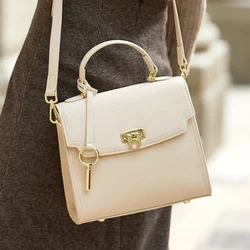 ZOOLER Genuine Leather Female Bags Single Shoulder Handbags for Women Trend 2026 Luxury Brand Bag Designer Purses Rice #SC1513