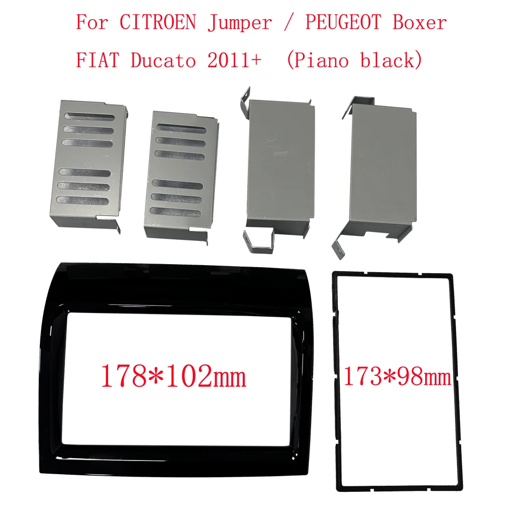 

double Din Black Dash Mount Kit Adapter car Fascia Frame Panel for 2006-2016 FIAT DUCATO Car Fitting kit DVD Frame Trim kit