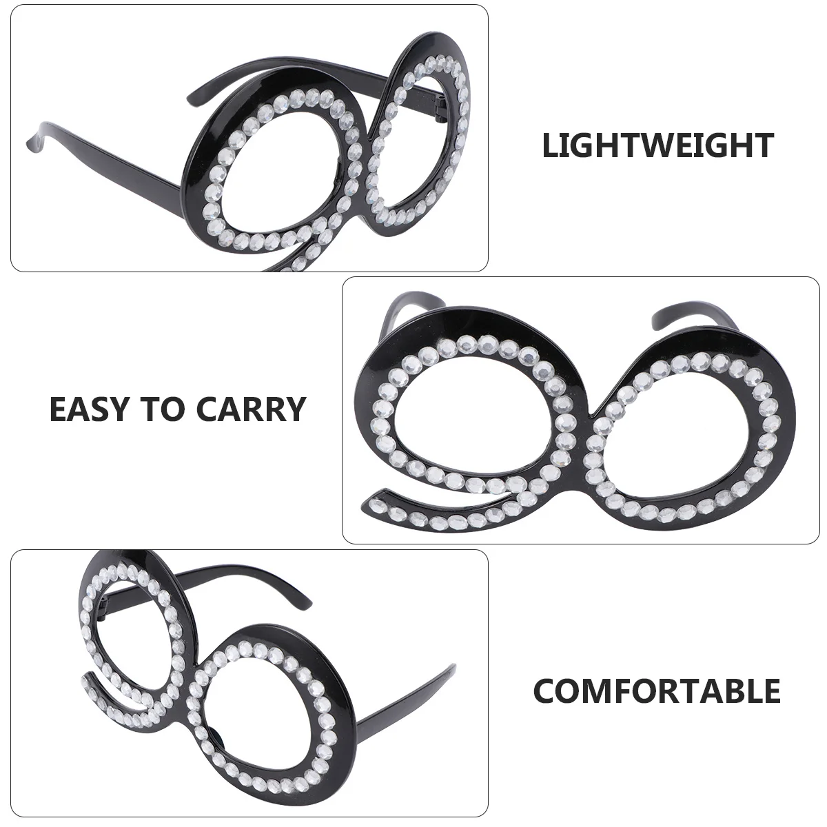 

1pc Party Supplies Light Weight Number Glasses For Birthday Carnival Photo Booth Props Plastic Party Glasses