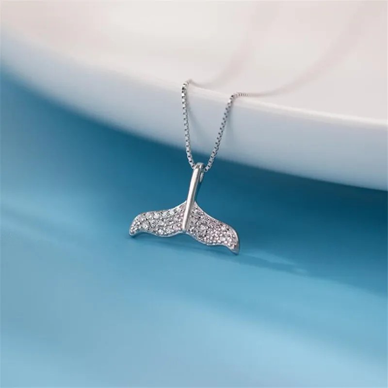 

Женское ожерелье из серебра 925 пробы, с подвеской в виде рыбьего хвоста