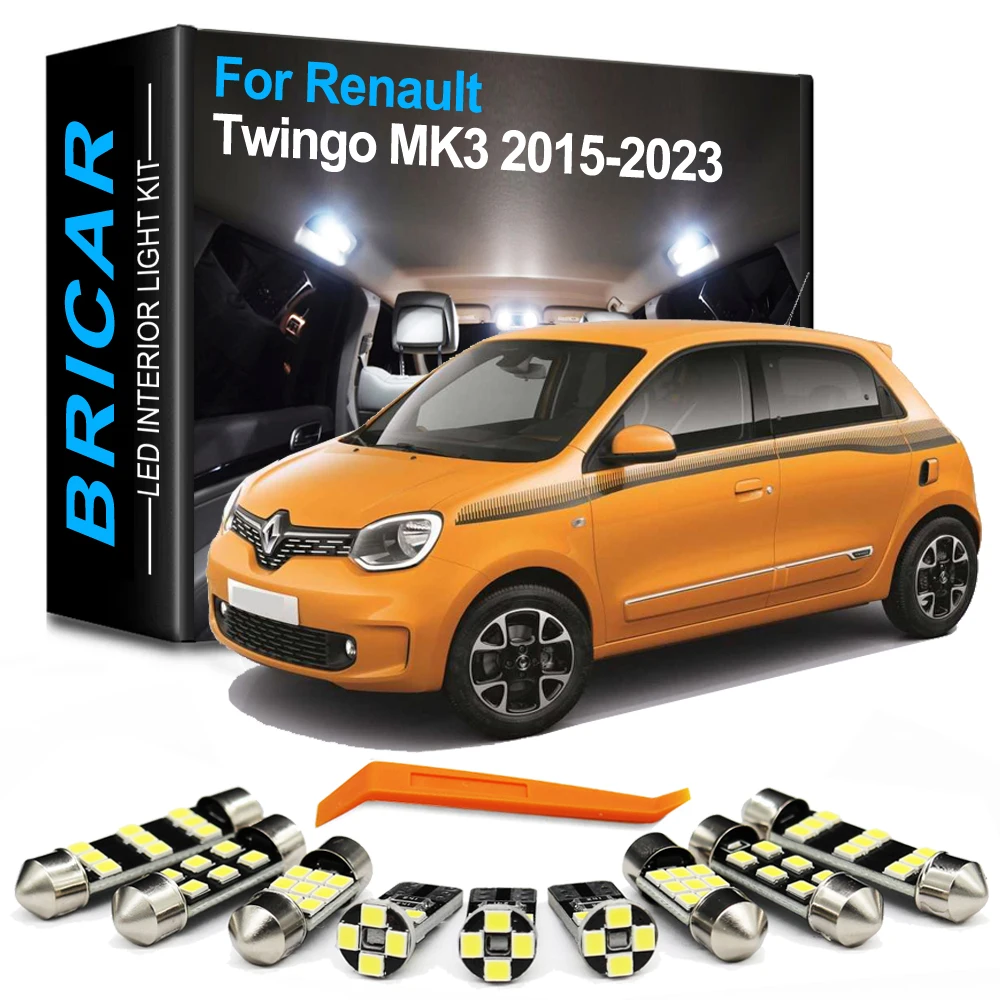 Brlcar 8Pcs Canbus LED Interior Bulb Light Accessories For Renault Twingo 3 III MK3 2015 2016 2017 2018 2019 2020 2021 2022 2023