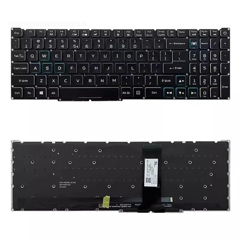 Teclado A + para Acer Predator Helios 300 PH315-52 PH317-53 PH317-54 retroiluminación RGB