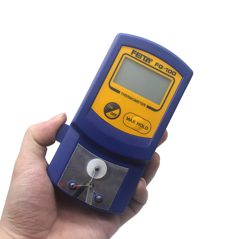 FEITA FG-100 Soldering Tip Thermometer Digital Soldering Iron Temperature Tester with MAX Hold, 10 Sensors Test Kit