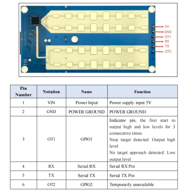HLK-LD2451 24GHz Straßenfahrzeug-Statuserkennungssensor, Entfernungsmess- und Geschwindigkeitsmodul, Millimeterwellen-Radar, Totwinkel-Erkennung LD2451 Testkit – Detail 4