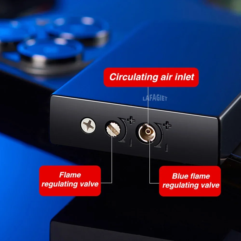 2 in 1 Dual Flame Lighter Windproof Butane Gas Blue Fire Turbo Jet Flame Cigar Lighter Gradient Creative Men Smoking Gadgets