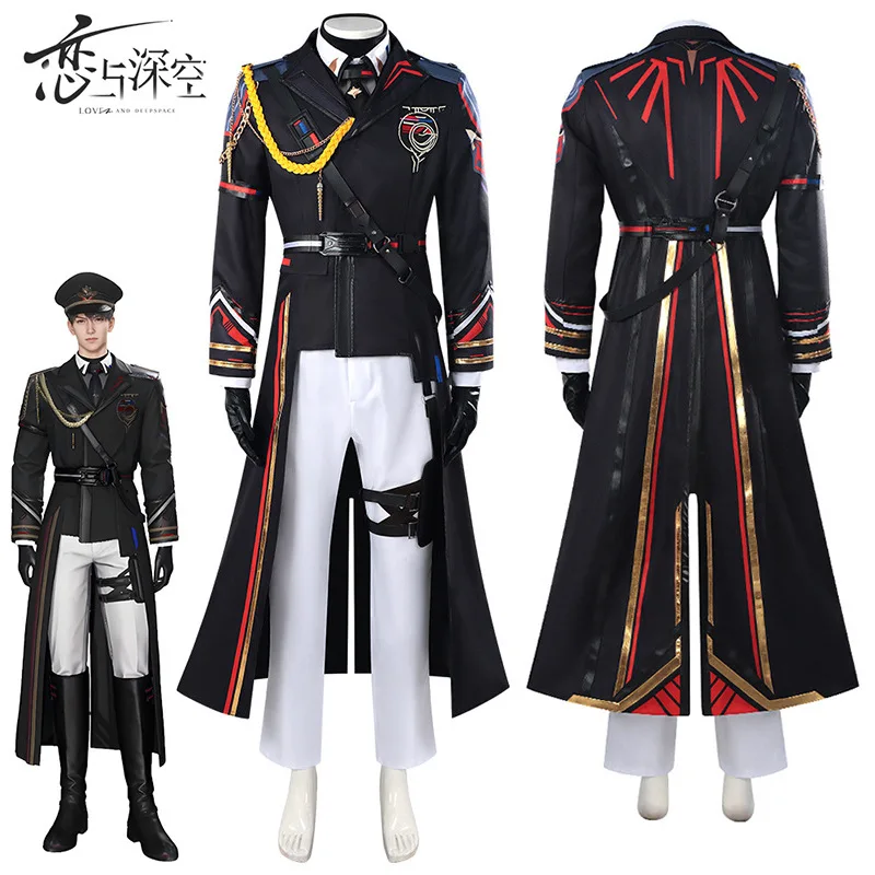 10PCS Game Love And Deepspace Caleb Cosplay Costume Cloudsreach Strategy Calebs Farspace Colonel Coat For Hallowmas Carnival Men