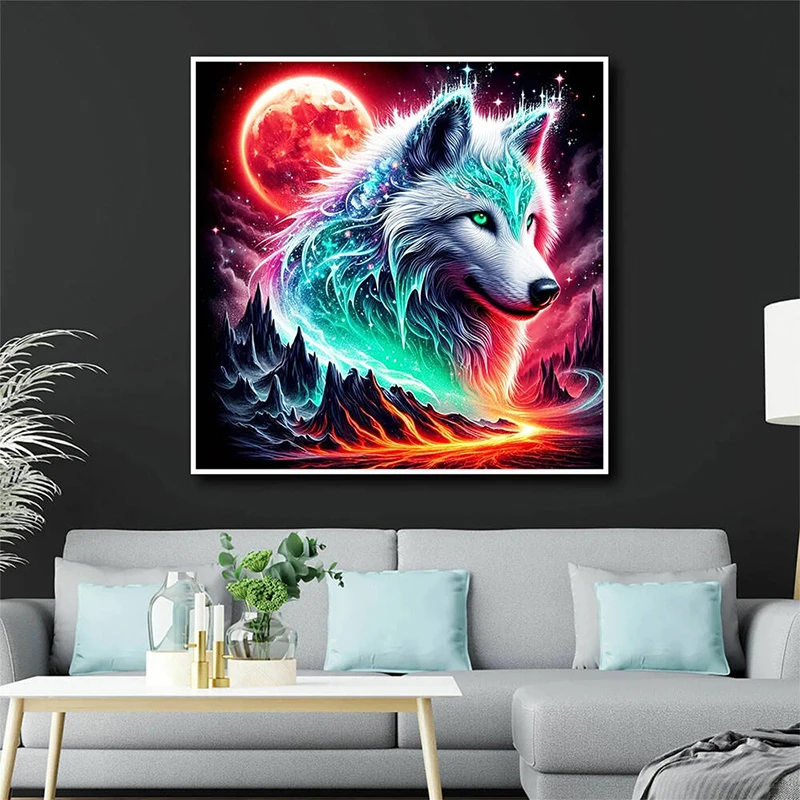 النبي وصول جديد الماس اللوحة الذئب الحيوان دعوى نابيس للمبتدئين القمر الماس الفسيفساء الكلب كيت هدية الطفل #3