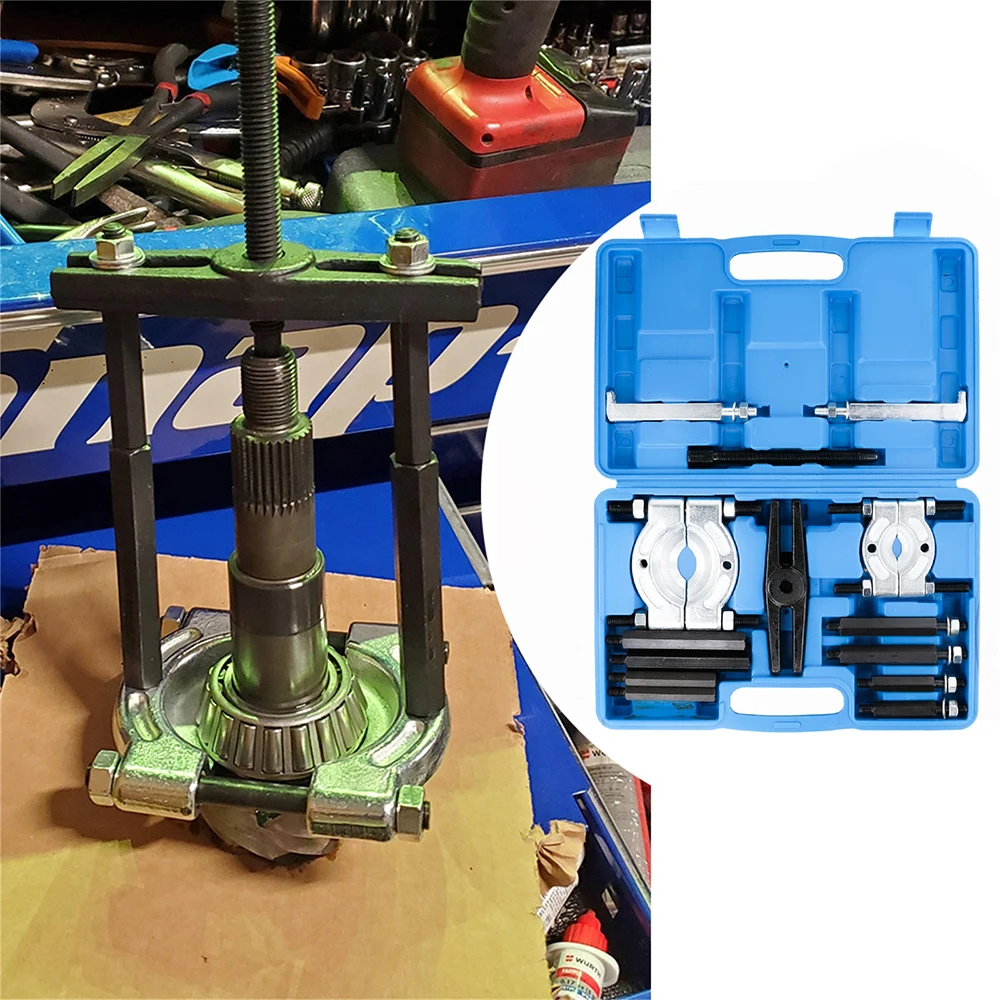 Set di 14 utensili per l'estrazione dei cuscinetti Degreat, capacità di 5 tonnellate, separatore per cuscinetti per impieghi gravosi, kit per la rimozione dei cuscinetti delle ruote con ganasce da 2"