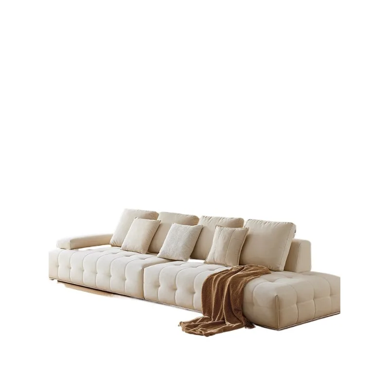 Fabric sofa living room 2025 new modern simple straight row