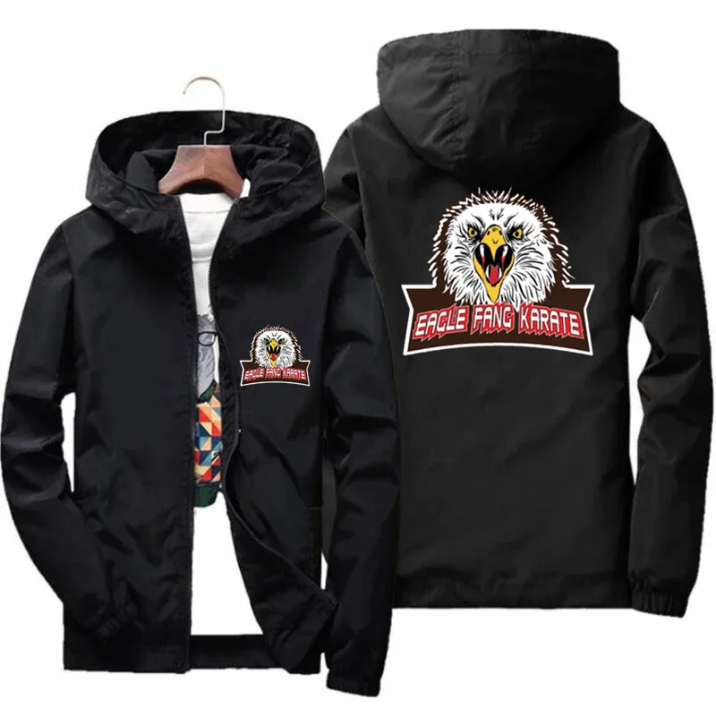 Chaqueta bomber con cremallera para hombre inspirada en la película Eagle Fang Karate Cobra Kai, cortavientos, camiseta, abrigo para ciclismo, camping y piloto.