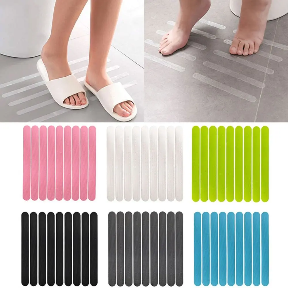 6 uds nuevas tiras antideslizantes coloridas antideslizantes bañeras duchas pegatinas de ducha escaleras suelos tiras de seguridad de baño portátiles