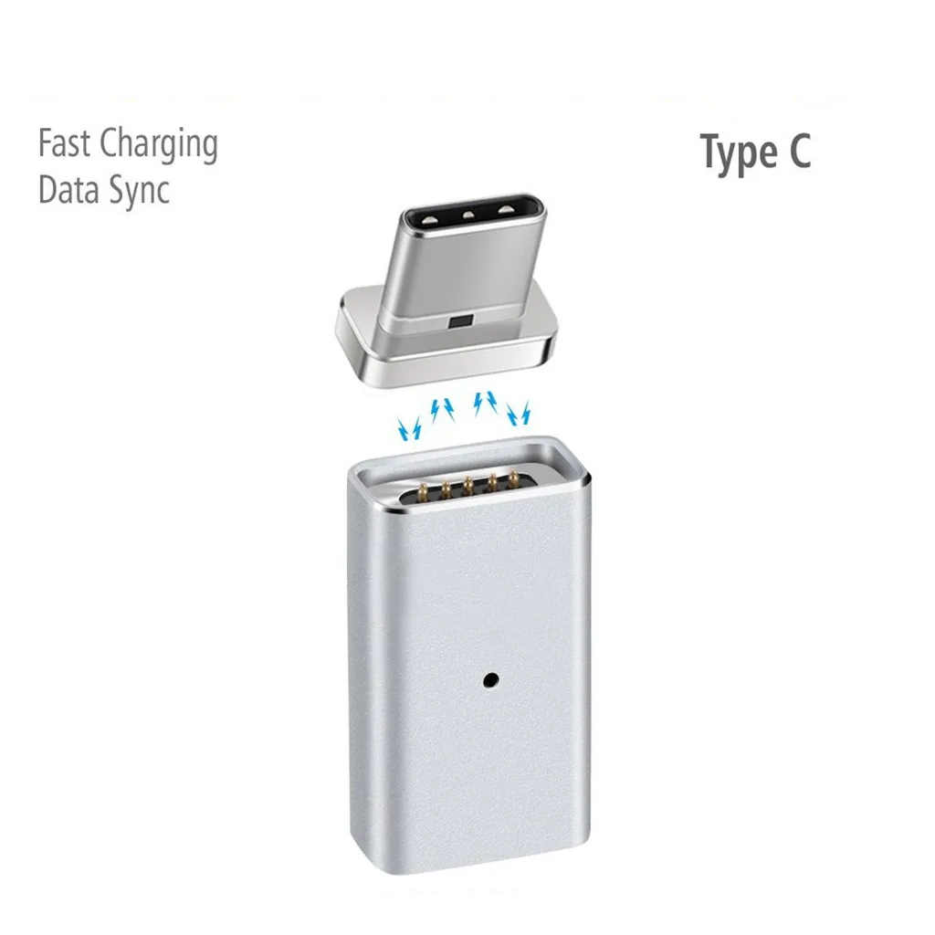 Końcówki magnetyczne typu C (USB-C) głowica złącze adaptera konwertera do ładowania i przesyłania danych telefon z systemem Android/laptopa