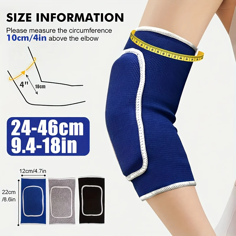 1pair Elastic Elbow Pads Thickened Sponge Elbow Knee Protectors Guard Basketball Volleyball Sport Arm Sleeve Pad Adults Children