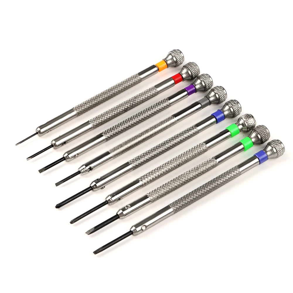 9 قطعة مجموعة مفكات ساعة أداة إصلاح مفك مجموعة مع قاعدة دوارة مفك فولاذي 5978 لإصلاح نظارات الساعة 2026