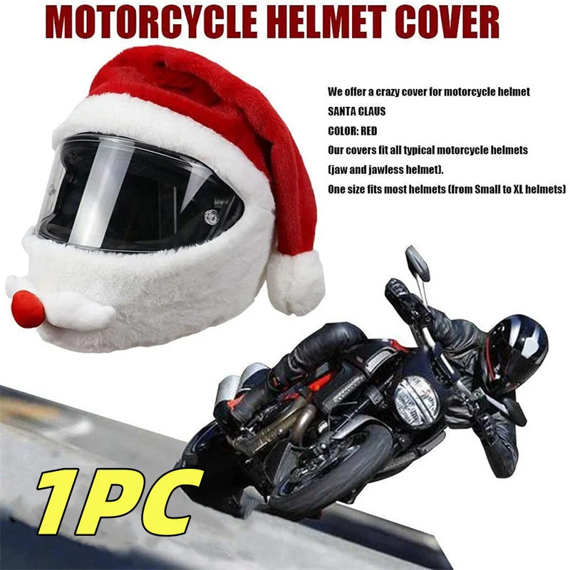 1PC Motorcycle Helmet Covers Christmas Cap Gift Cover Funny Full Helmets Hat Plush Helmet Protective Cover For Personalized