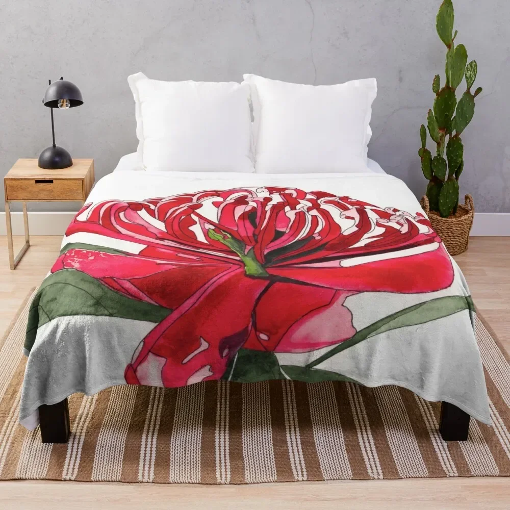 

Waratah flower red Australian Flora Throw Blanket Hairys Nap Blankets