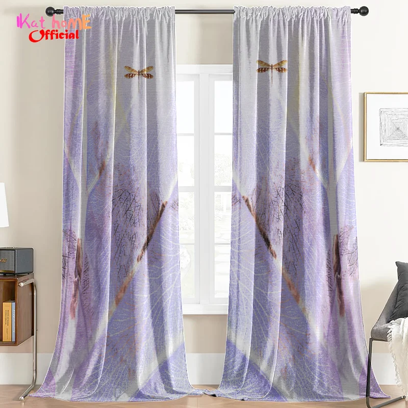 2 Panels Window Blackout Curtains Dragonfly Art Home Decoration Living Room Cortinas Para Ventanas Bedroom Kitchen Door Curtains