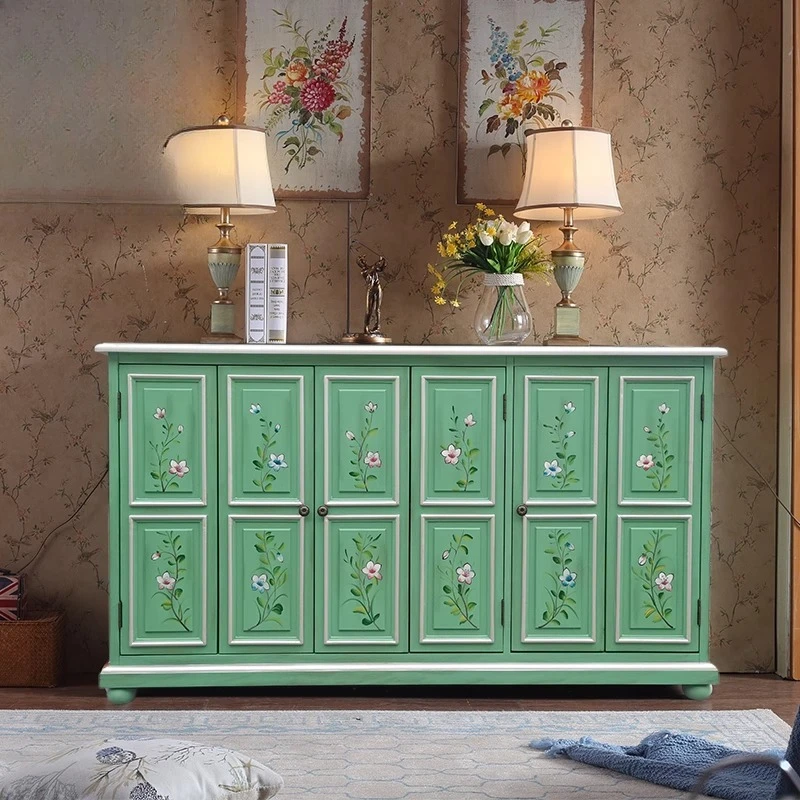 Flowers and birds all solid wood activity baffle shoe cabinet dining edge folding door porch partition - view 3