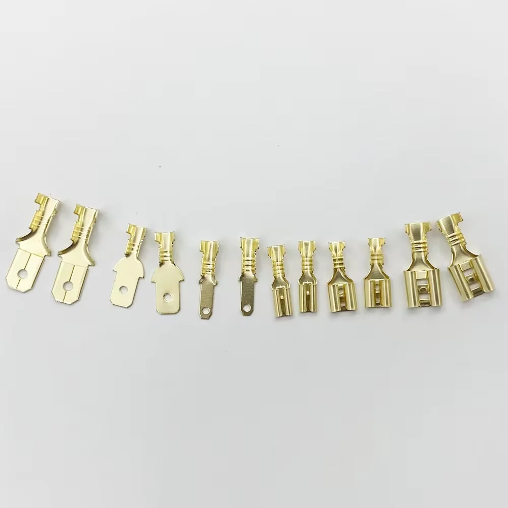 135pcs Gold Insulated Male Female Electrical Wire Wrap Connector Assorted Kit 2.8/4.8/6.3mm Sleeve Spade Crimp Terminals Set