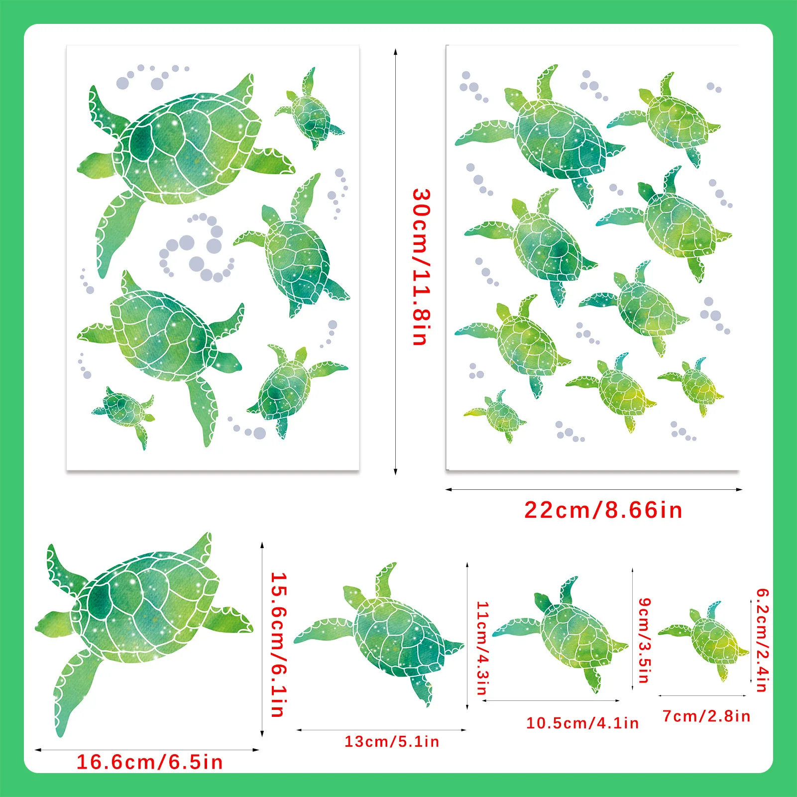 Bathroom Sea Turtle Wall Stickers PVC Waterproof Decals for Home Office Kindergarten Toilet Decoration Essential