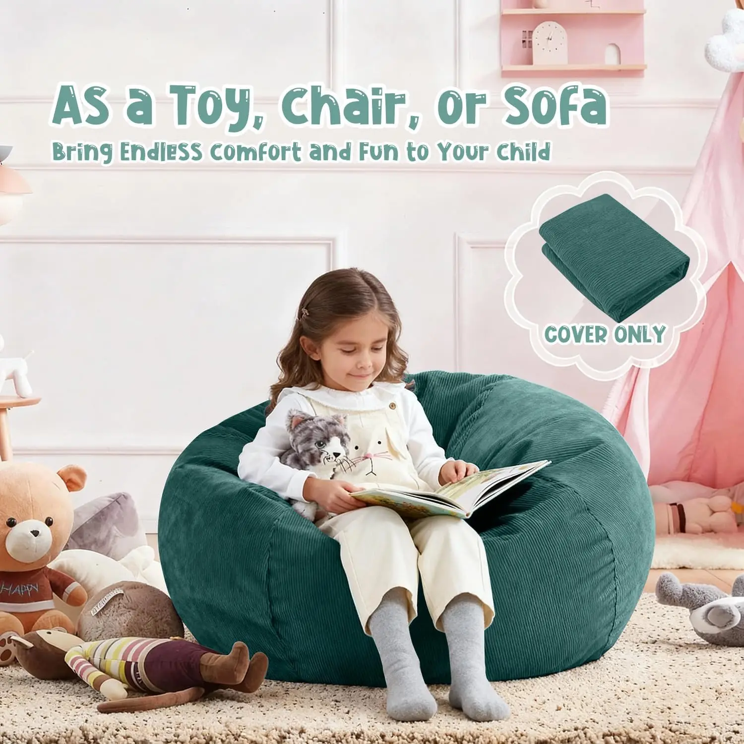 OTAUTAU Children Adults Corduroy Bean Bag Cover Doll Storage Beanbag Pouf DD005【No Filler Inside!Need Fill It By Yourself!】