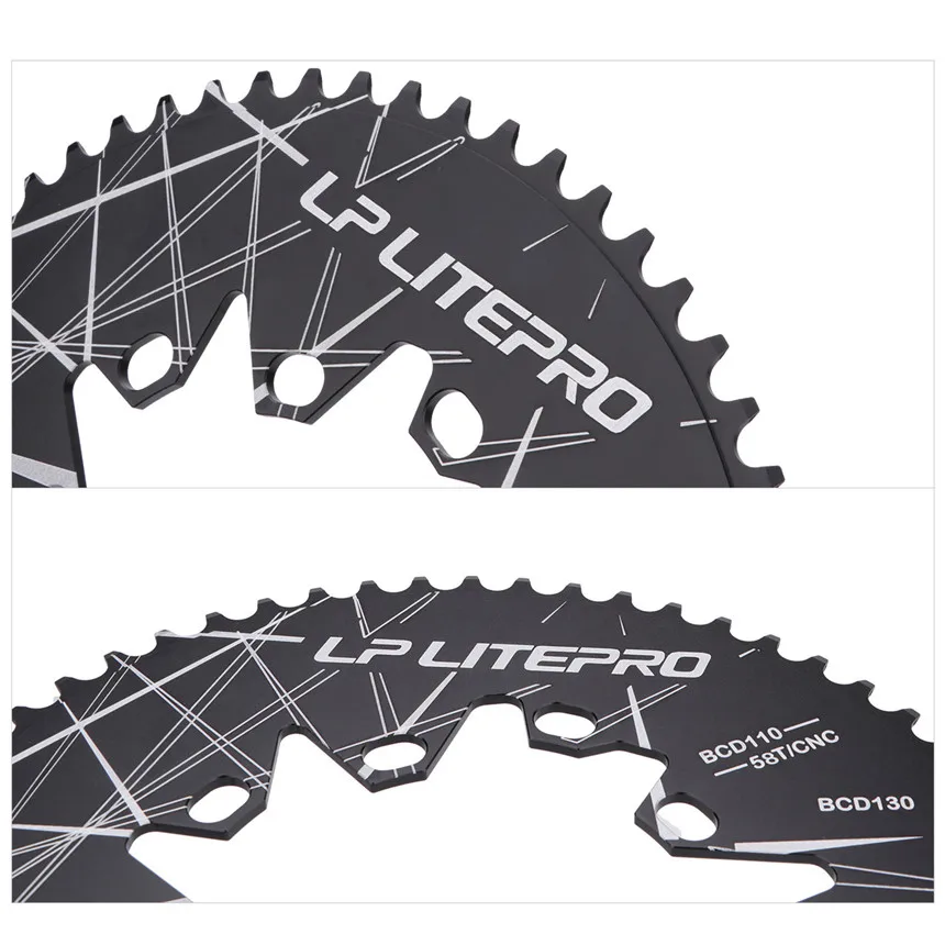 LP Litepro 54T Oval Double BCD 110&130MM Chainring Folding Bike 56 58T Crankset  Bicycle Chainwheel Sprocket