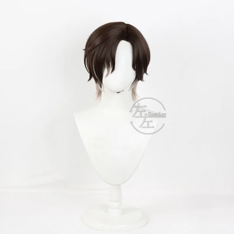 Gioco Honkai Star Rail Mr. Reca Parrucca Cosplay Reca 30CM Capelli corti grigi castani per donna Uomo Accessori per feste di carnevale di Halloween