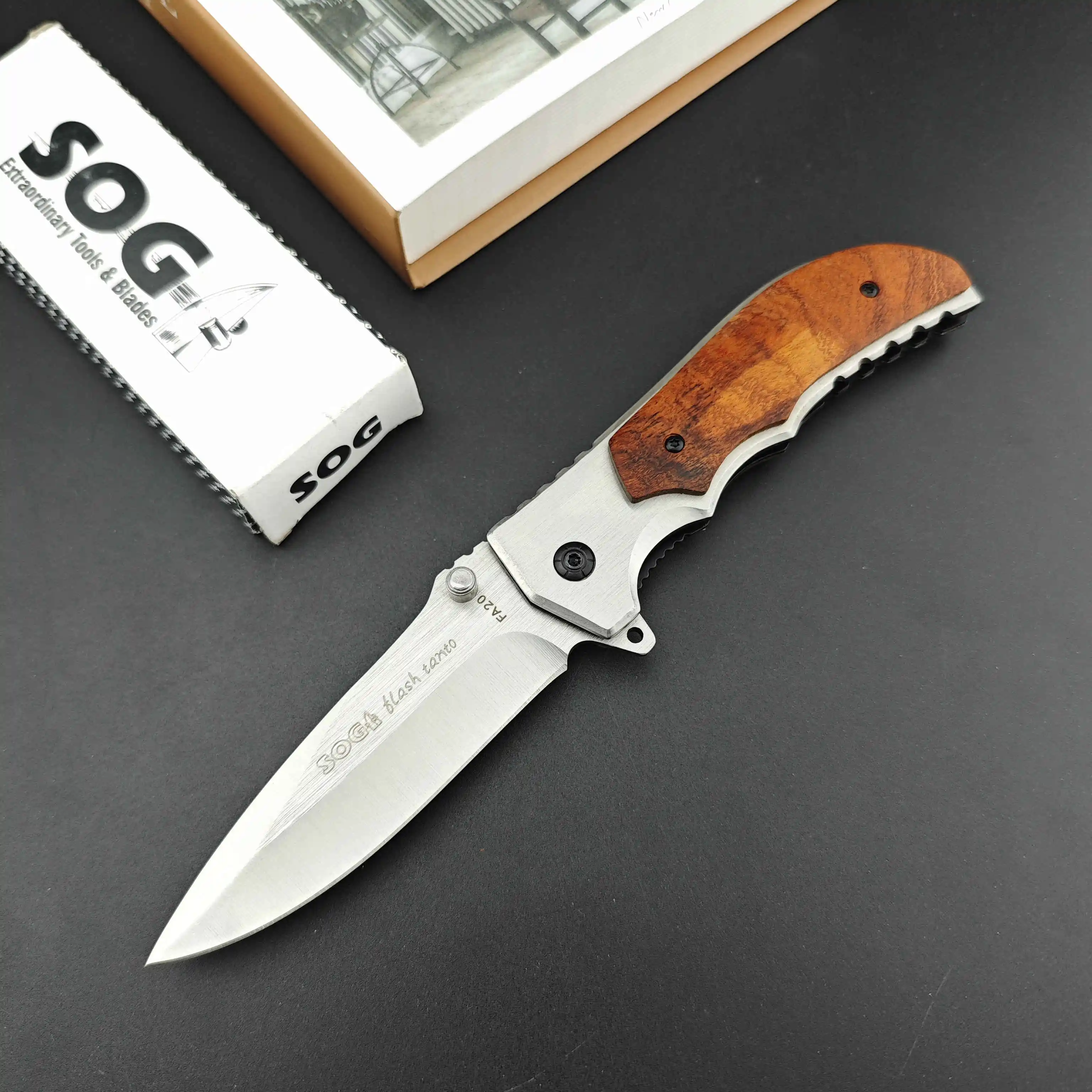 FA20 Folding knife 5Cr13Mov blade 420 steel inlaid with colored wood handle Outdoor camping EDC hunting Tactical folding tool