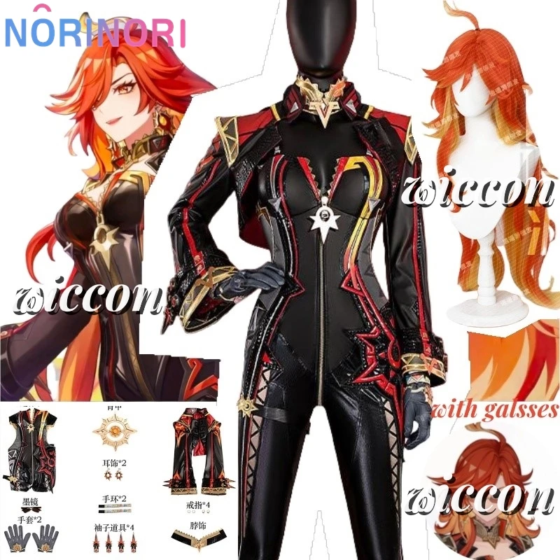 Genshin-Disfraz de impacto Mavuika para mujer, traje de juego Pyro Archon, uniforme Sexy, disfraz de Cosplay, traje de juego de rol para fiesta de Halloween