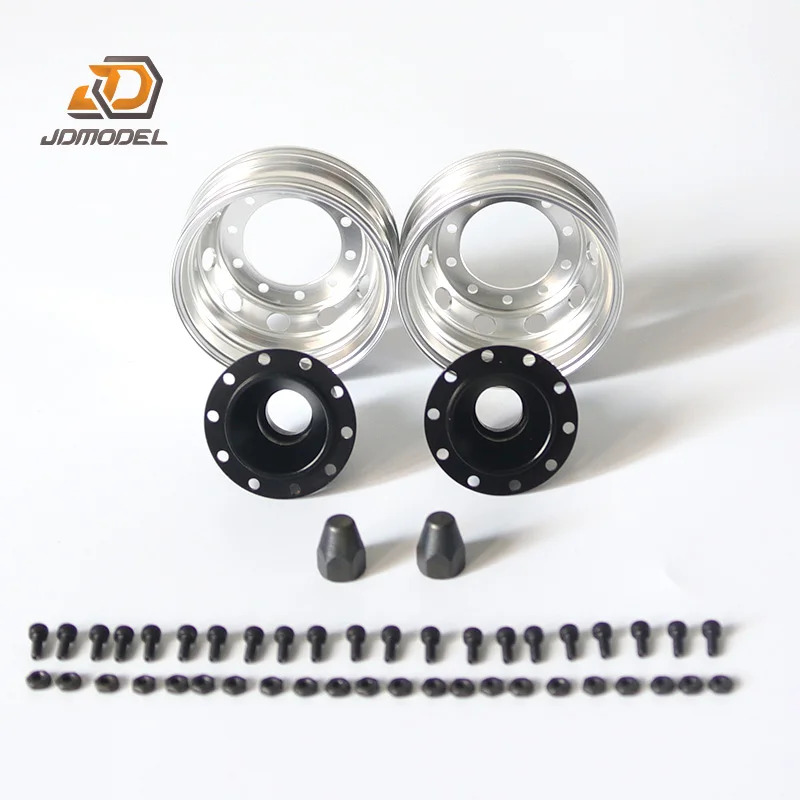 JDM 1:14 Trailer Wheel Hub Metal Drum Front Narrow Wheel Hub JDM-6 For Tamiya Rc Truck Trailer Tipper For Scania Man Actros