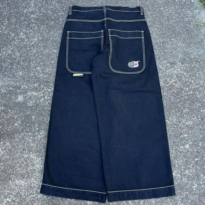 JNCO 빅 크라운 패턴 청바지, 미국 하라주쿠 스트리트 힙합, 레트로 Y2K JNCO 청바지, 남녀공용 하이 웨이스트 청바지, 신제품